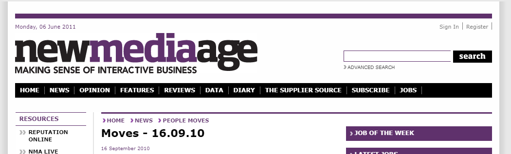 Sean Reilly - New Media Age Moves